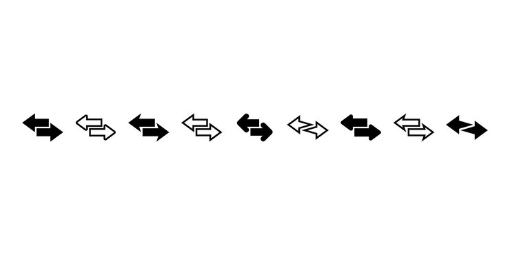 Vector conjunto de iconos de vector de flechas de transferencia símbolo de intercambio de intercambio de intercambio flechas dobles