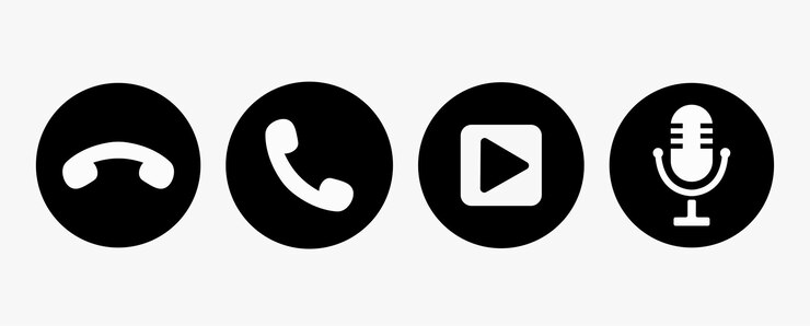 Vector conjunto de iconos de vector de glifo de llamada telefónica