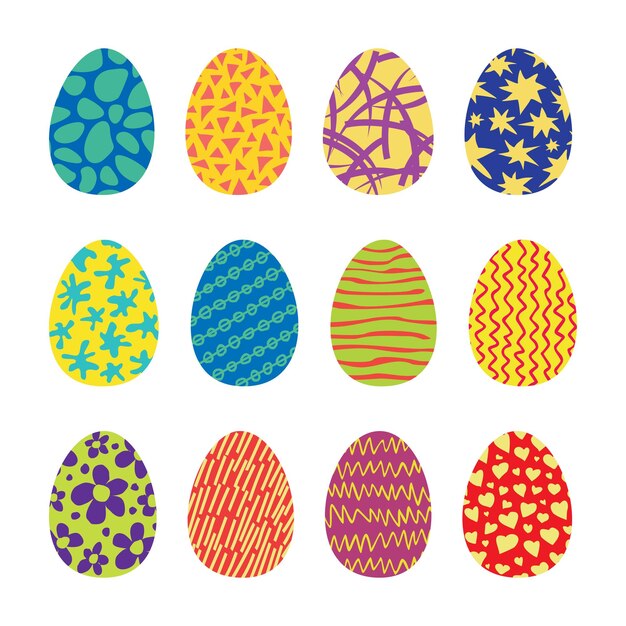 Conjunto de iconos de Vector de huevos de Pascua