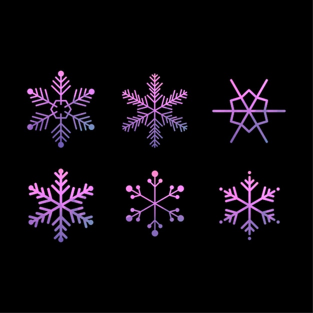 Conjunto de iconos de vector de nieve de Navidad