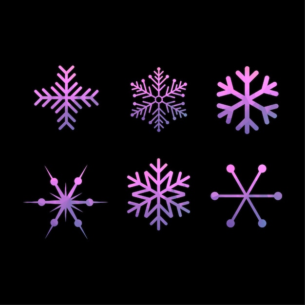 Conjunto de iconos de vector de nieve de navidad