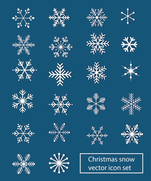 Conjunto de iconos de vector de nieve de Navidad