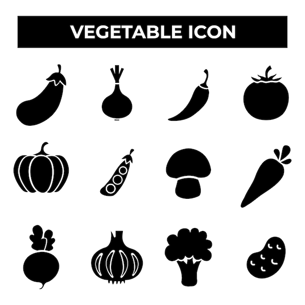 Conjunto de iconos de vector plano vegetal