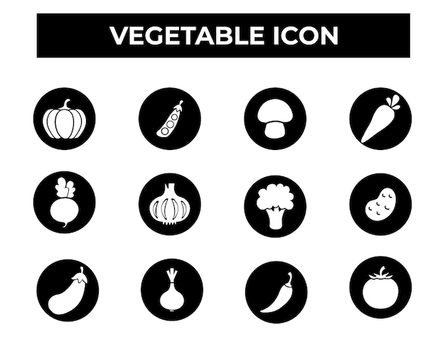 Conjunto de iconos de vector plano vegetal