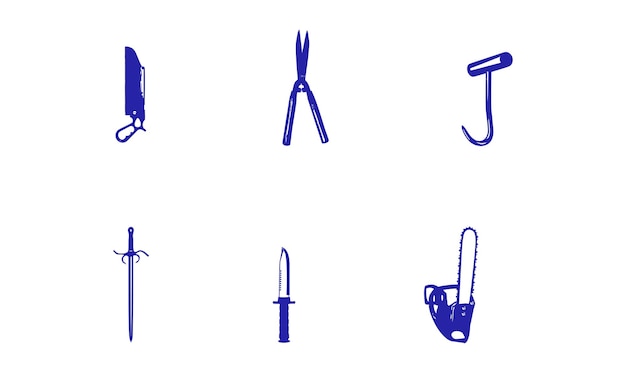 Conjunto de iconos del vector de punto de corte