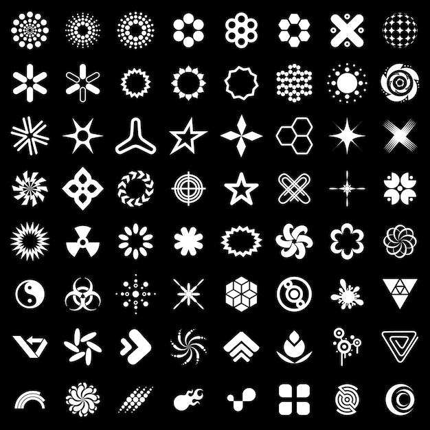 Conjunto de iconos de vector de símbolos abstractos