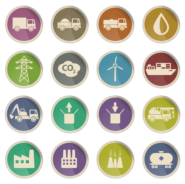 Conjunto de iconos de vector simplemente industrial