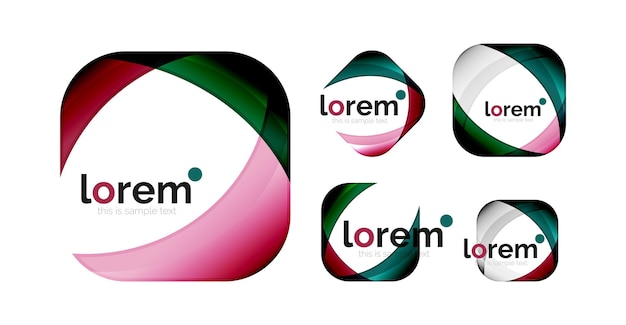 Conjunto de iconos de vectores de convergencia geométrica
