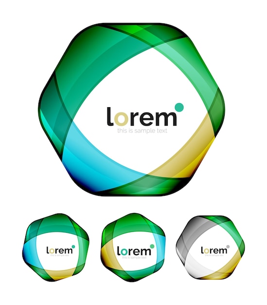 Vector conjunto de iconos de vectores de convergencia geométrica