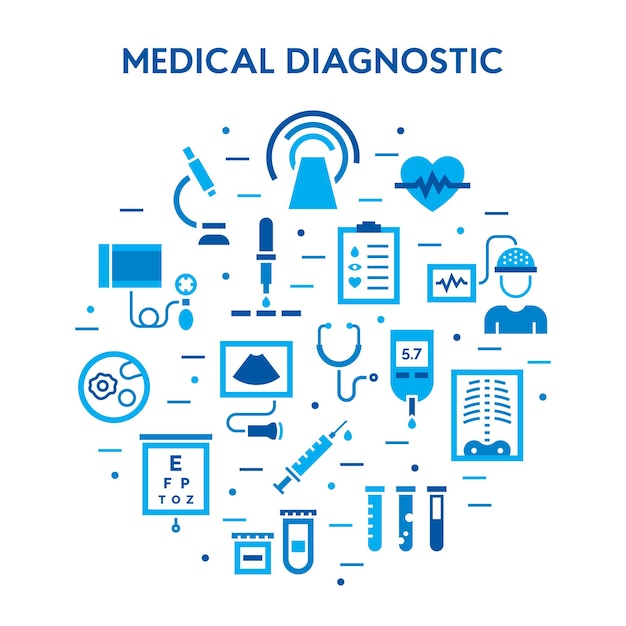 Vector conjunto de iconos de vectores de diagnóstico médico