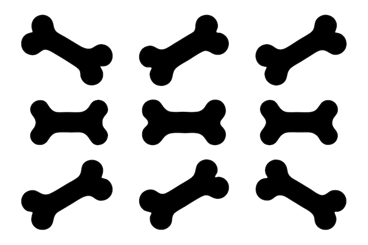 Vector conjunto de iconos de vectores de huesos de perro