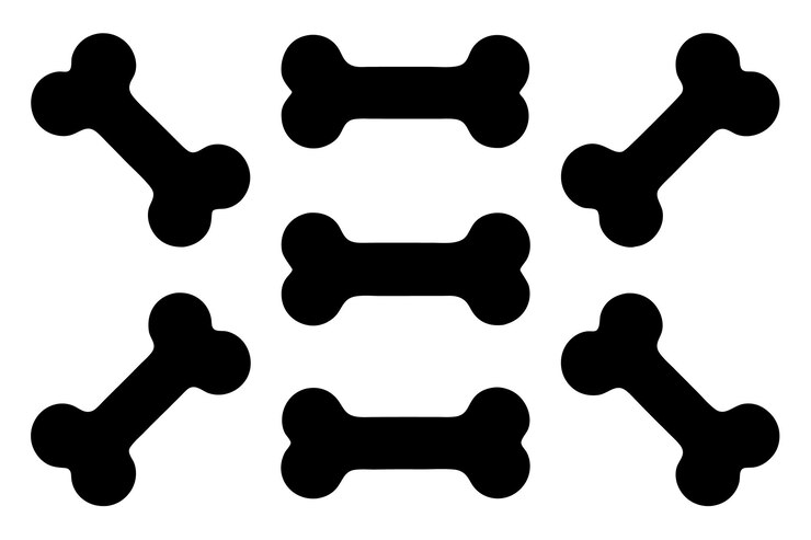 Vector conjunto de iconos de vectores de huesos de perro
