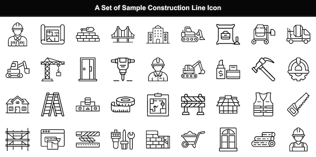 Conjunto de iconos vectoriales Arquitectura de edificios Gráficos de la industria de la construcción