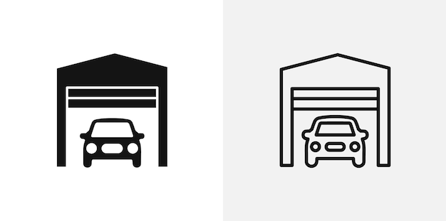 Conjunto de íconos vectoriales de automóviles de garaje