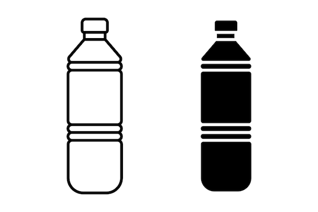 Conjunto de iconos vectoriales de botellas de agua Símbolo de botella de plástico