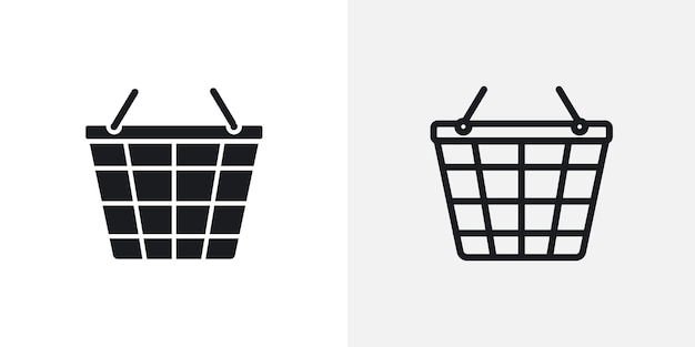 Conjunto de iconos vectoriales de la canasta de compras