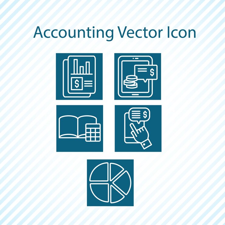 Conjunto de iconos vectoriales de contabilidad y conjunto de iconos financieros gratis