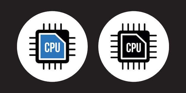Conjunto de iconos vectoriales de la CPU
