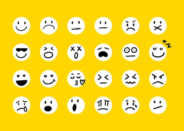 Conjunto de iconos vectoriales de emoji de emoción