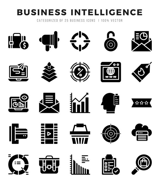 Conjunto de iconos vectoriales de estilo de color lineal de gestión de proyectos