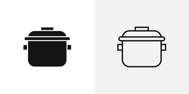 Conjunto de iconos vectoriales del icono de la olla