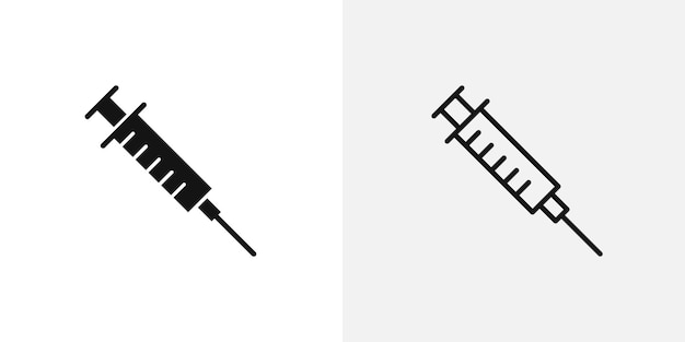 Conjunto de iconos vectoriales de las jeringas