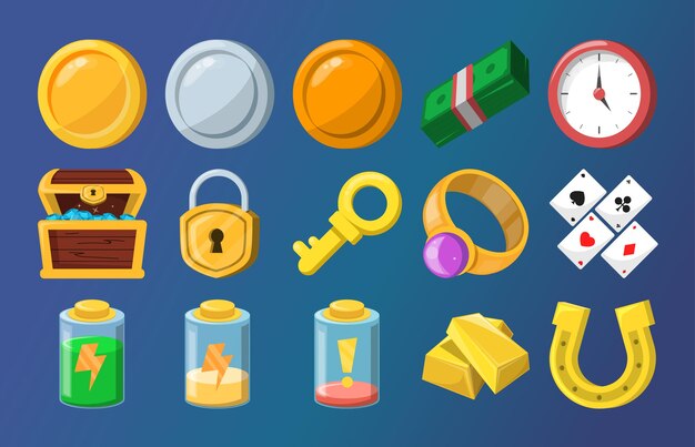 Conjunto de iconos vectoriales de juegos