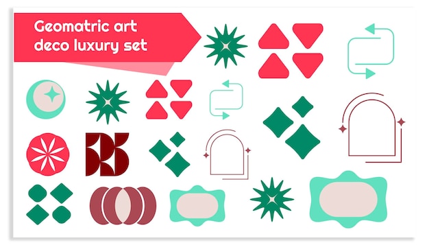 conjunto de iconos vectoriales de lujo art déco geométrico