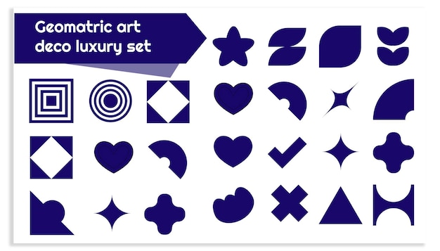 conjunto de iconos vectoriales de lujo art déco geométrico