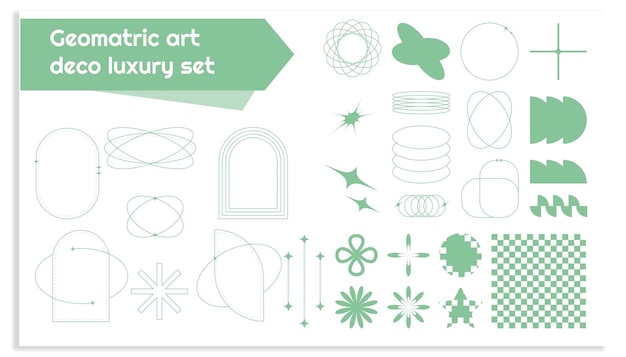 conjunto de iconos vectoriales de lujo art déco geométrico