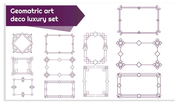 conjunto de iconos vectoriales de lujo art déco geométrico
