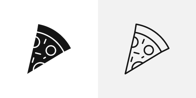 Conjunto de iconos vectoriales de las rebanadas de pizza