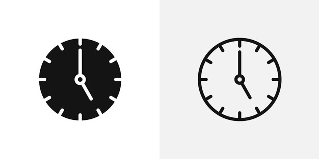 Conjunto de iconos vectoriales de reloj cinco
