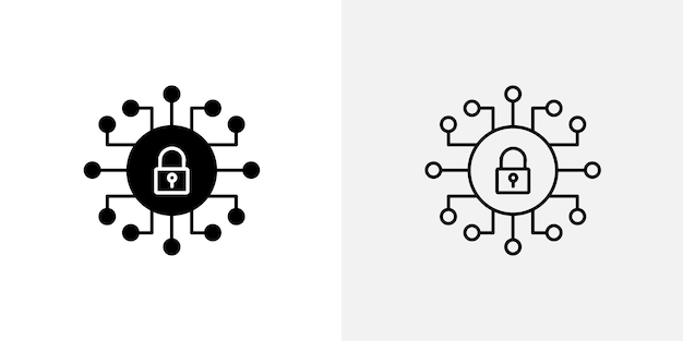 Conjunto de iconos vectoriales de seguridad cibernética