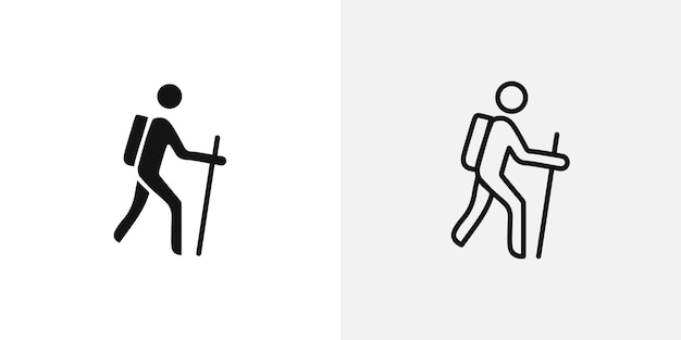 Conjunto de iconos vectoriales de senderismo
