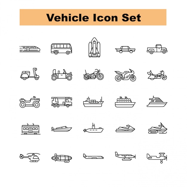 Conjunto de iconos de vehículo Vector