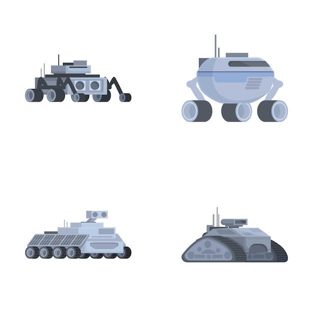 Conjunto de íconos de vehículos militares futuristas