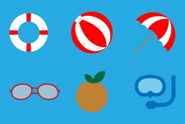 conjunto de iconos de verano colección de elementos de verano