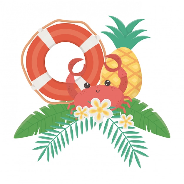 Conjunto de iconos de verano y vacaciones