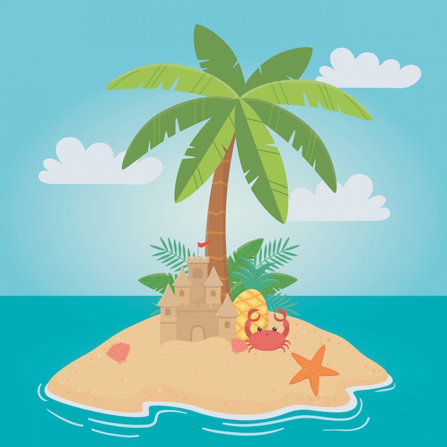 Vector conjunto de iconos de verano y vacaciones