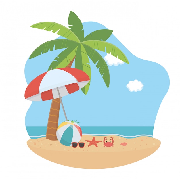 Conjunto de iconos de verano y vacaciones