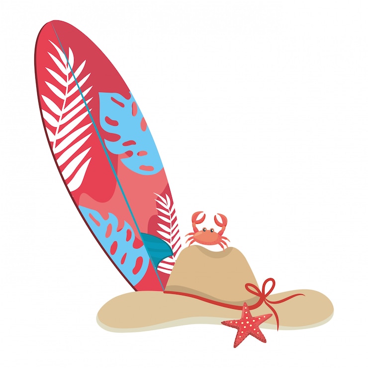Vector conjunto de iconos de verano y vacaciones