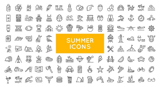 Conjunto de iconos de verano
