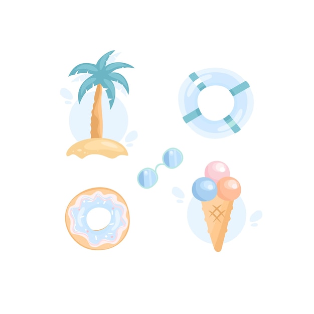 Vector conjunto de iconos de verano