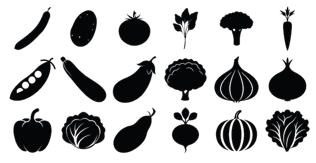 Conjunto de íconos de verduras