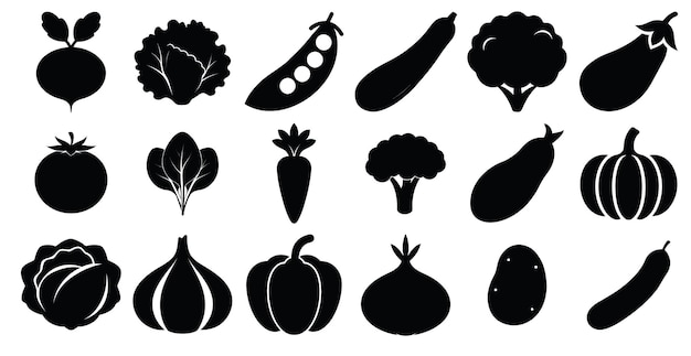 Conjunto de íconos de verduras