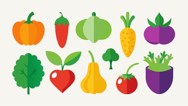 Conjunto de iconos de verduras