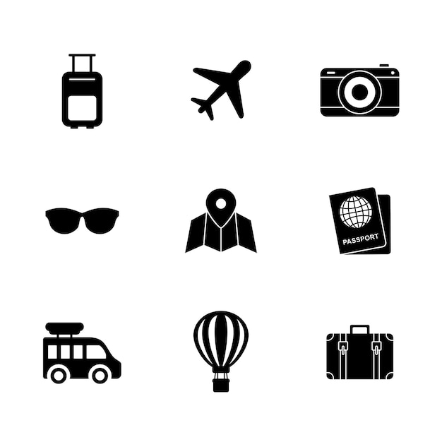 Vector conjunto de iconos de viaje plantillas de diseño vectorial