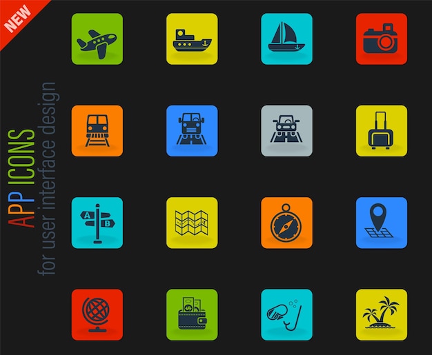 Conjunto de iconos de viaje