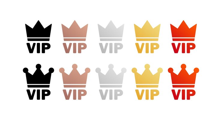 Conjunto de iconos VIP Variedad de colores planos de iconos VIP Iconos vectoriales